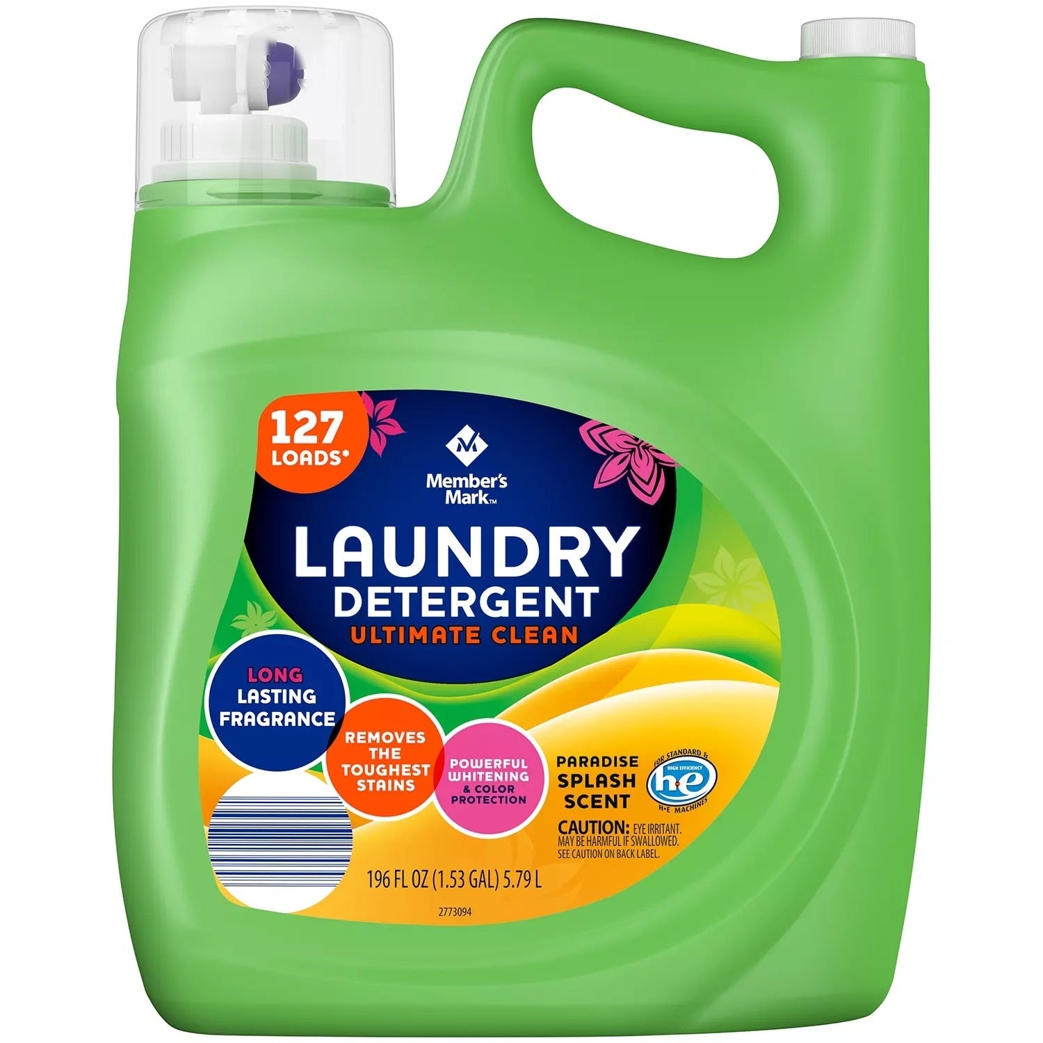 Member's Mark Liquid Laundry Detergent, Paradise Splash, 196 Fl Oz (127 Loads) - Bellso